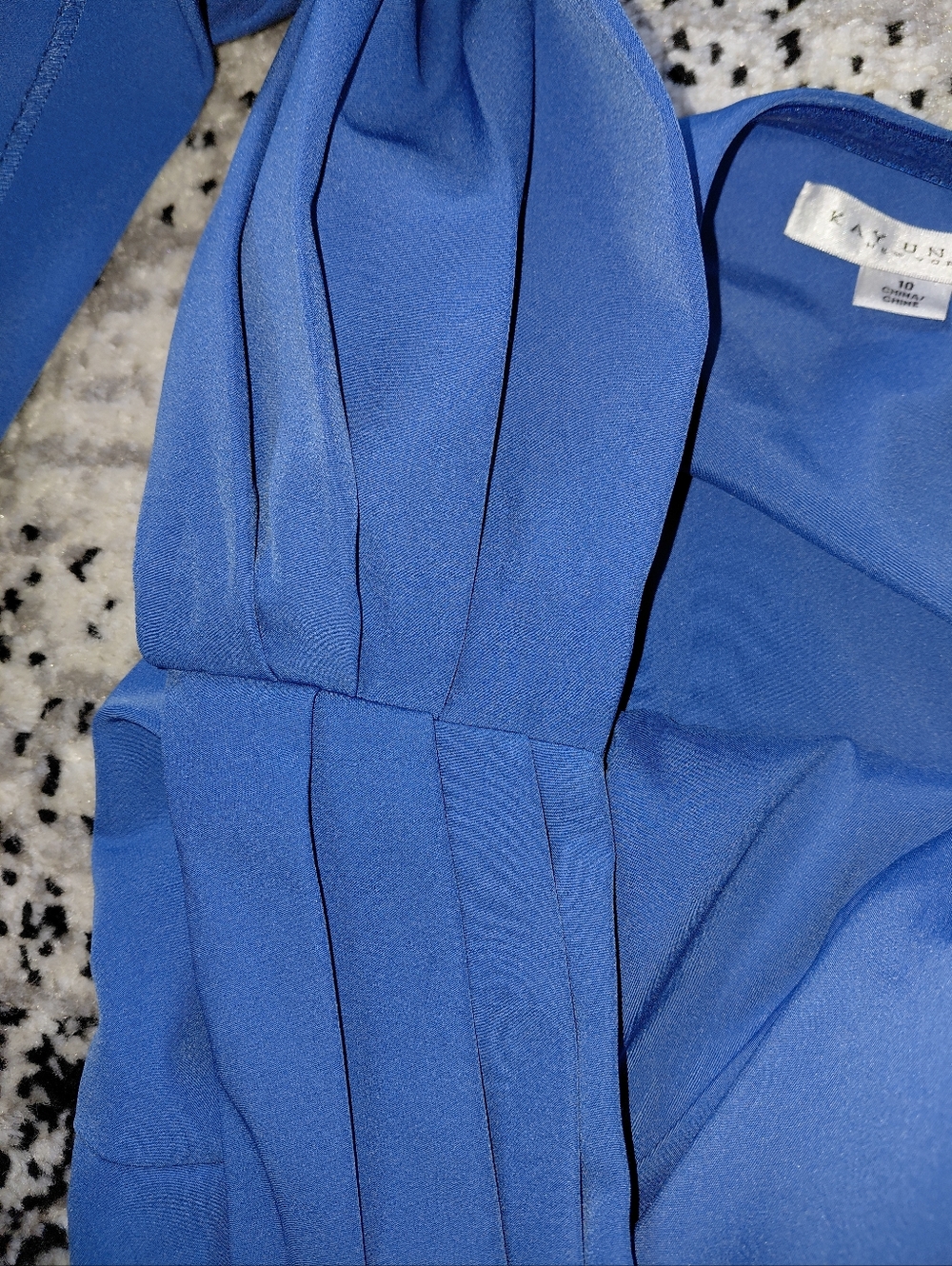 Kay Unger Steel Blue One-Shoulder Gown with Sash – Size 10 - Picture 14 of 15